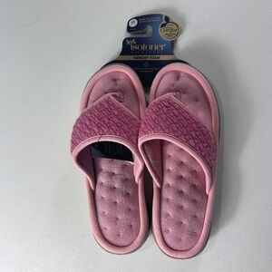 Isotoner Signature Pink Memory Foam Thong Slippers Womens Size Large 8.5-9 NEW